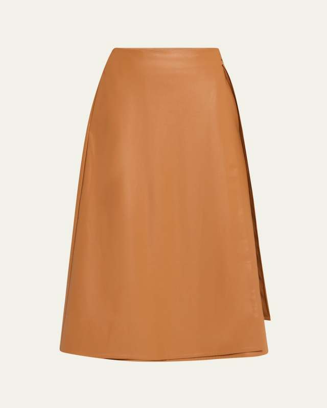 Beatrice Vegan Leather Wrap Skirt